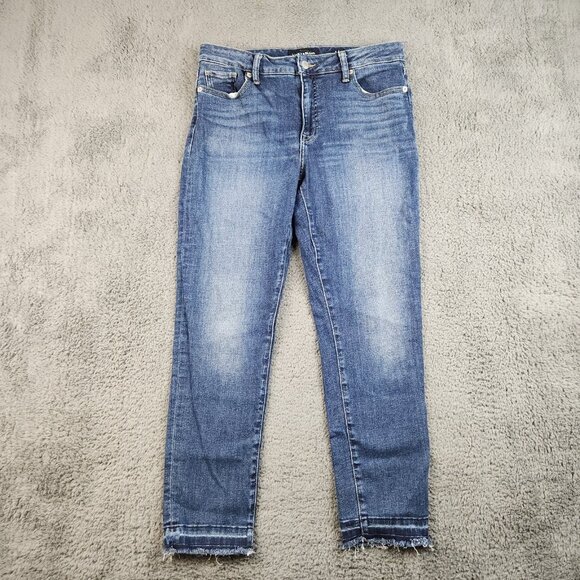 Lucky Brand Denim - Lucky Brand Hayden Jeans Womens 8/29 Blue Slimming Skinny Fit Crop Raw Hem Denim